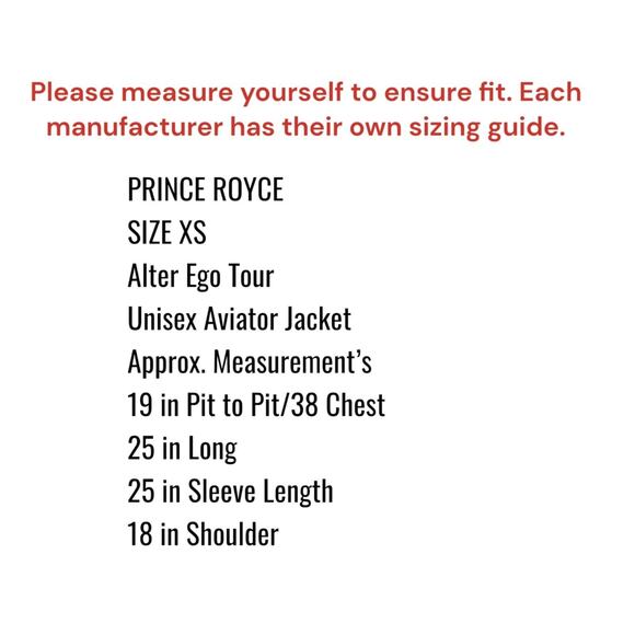 Prince Royce Alter Ego Tour Aviator Bomber Jacket Size XS Gold Logo “Roooyse” - Picture 5 of 16